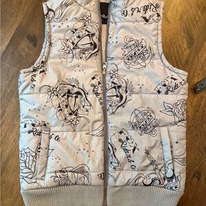 Fox Gray Graphic Puffer Vest